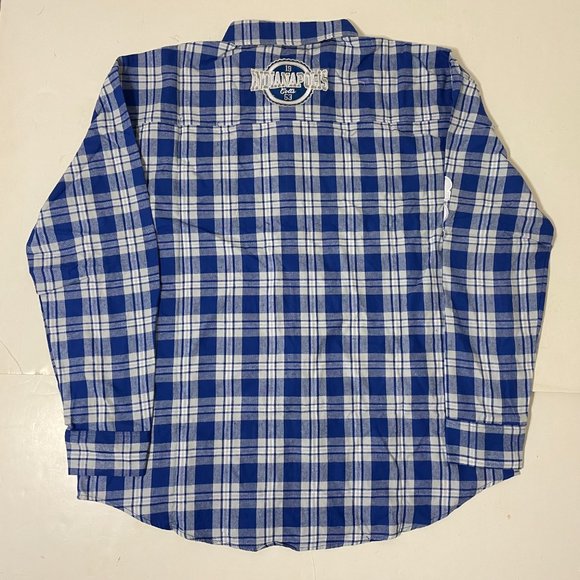 Indianapolis Colts FOCO Mens Flannel Plaid Long Sleeve Button Shirt Pocket - 2XL - Picture 2 of 15